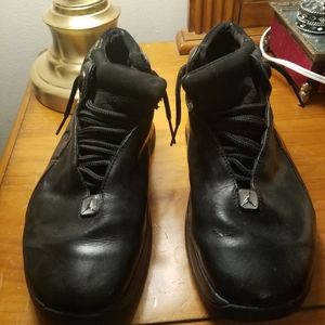 Black and silver jordans